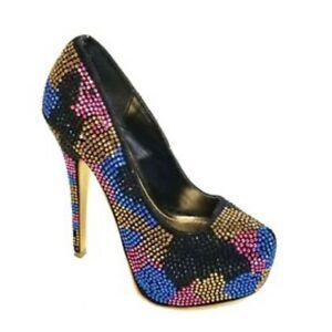 Alba Women’s Heels, Lola Heels, Rhinestones size 9, Lola Rhinestone Shoes